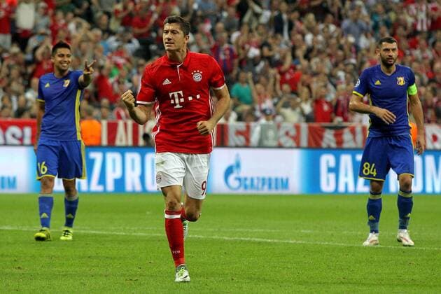 Jubel nach dem 1:0 von Robert Lewandowski (FC Bayern Muenchen), FC Bayern Muenchen vs. FC Rostov, Fussball, Champions League, Gruppenphase, 13.09.2016, Muenchen Copyright: xLangerx xEibner-Pressefotox EP_HLR
