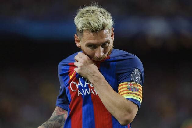 Fußball, CL, FC Barcelona - Celtic Glasgow FC Barcelona Barca Argentinian striker Lionel Messi reacts during the team s UEFA Champions League 1st journey match against Celtic Glasgow at Camp Nou Stadium in Barcelona, Catalonia, Spain, 13 September 2016. FC BARCELONA VS. CELTIC GLASGOW !ACHTUNG: NUR REDAKTIONELLE NUTZUNG!  BCN001 20160913-636093988622581566