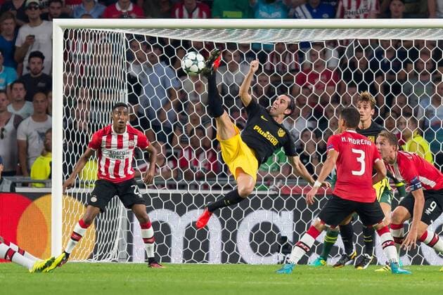Eindhoven, Netherlands 13.09.2016, UEFA Champions League - 2016 17 Season, Group D - Matchday 1, PSV Eindhoven - Club Atletico de Madrid, Diego Godin (Atletico Madrid) in action ( DeFodi001
