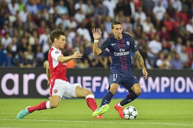 Fußball, CL, Paris St. Germain - FC Arsenal DI MARIA Angel (PSG) vs Laurent Koscielny (Arsenal) - Fussball, Champions League, Paris Saint Germain PSG vs. Arsenal FC - 13 09 2016 JBAutissier Panoramic 