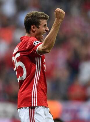 FUSSBALL CHAMPIONS LEAGUE SAISON 2016 2017 GRUPPENPHASE FC Bayern Muenchen - FK Rostow 13.09.2016 Thomas Mueller(FC Bayern Muenchen) bejubelt seinen Treffer zum 2:0 