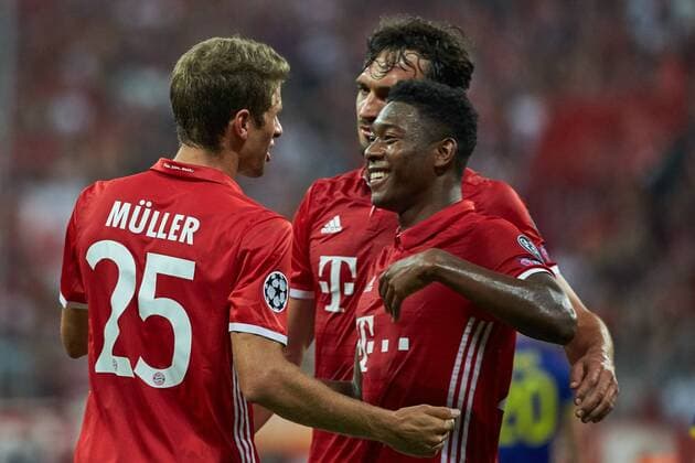Munich, Germany 13.09.2016, UEFA Champions League - 2016 17 Season, Group D - Matchday 1, FC Bayern Muenchen - FK Rostov, Torjubel beiThomas Mueller (FCB) ( DeFodi501