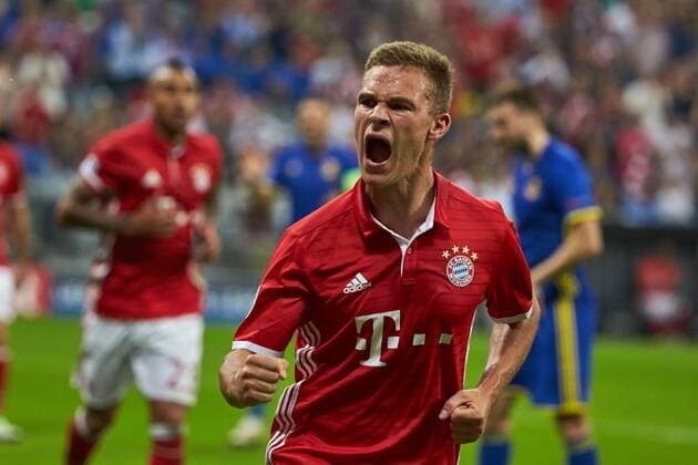 Munich, Germany 13.09.2016, UEFA Champions League - 2016 17 Season, Group D - Matchday 1, FC Bayern Muenchen - FK Rostov, Torjubel bei Joshua Kimmich (FCB) ( DeFodi501