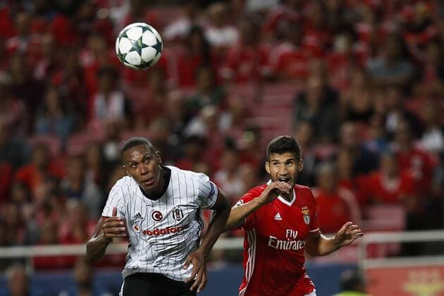 September 13, 2016 - Lisbon, Portugal - Besiktas s defender Marcelo (L) vies for the ball with Benfica s defender Lisandro Lopez (R) during Champions League 2016 17 match between SL Benfica vs Besiktas, in Lisbon, on September 13, 2016. SL Benfica v Besiktas JK - UEFA Champions League  - ZUMAn230