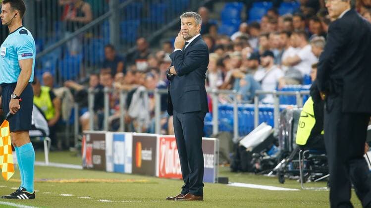 13.09.2016 St Jakob Park Basel , SCHWEIZ , Saison 2016 2017 Herren Fussball Champions League FC Basel - Ludogorets Trainer Urs Fischer (FC Basel) 