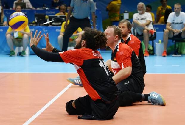Rio de Janeiro , Paralympics , Sitzvolleyball , Deutschland vs. Brasilien , Barbaros Sayilir ( GER )