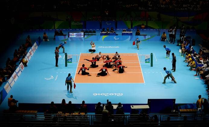 Rio de Janeiro , Paralympics , Sitzvolleyball , Deutschland vs. Brasilien ,