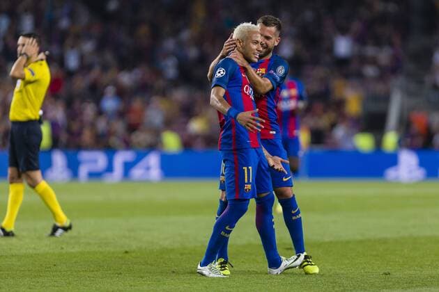 SPAIN - 13th Sep: Neymar celebrates scoring the goal during the UEFA Champions League round of 1 of group stage match between FC Barcelona Barca - Celtic FC, played at Camp Nou Stadium on 13th Sep 2016 in Barcelona, Spain.  xMikelxTriguerosx xSPAINxx-xFCxBarcelonax-xCelticxFCx-xChampionsxLeaguex-x2016 17x
