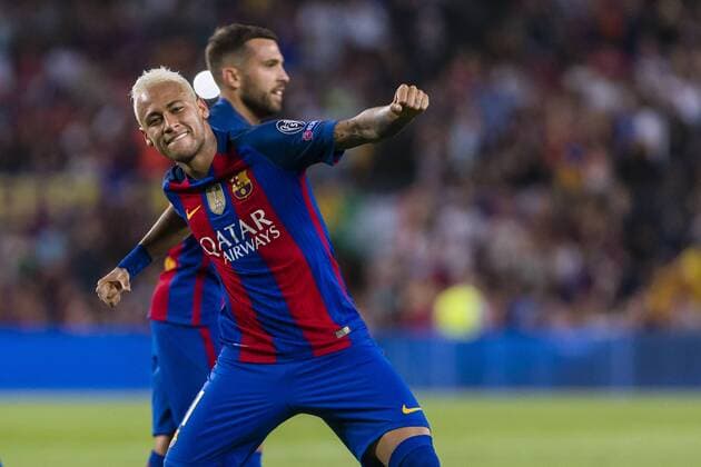SPAIN - 13th Sep: Neymar celebrates scoring the goal during the UEFA Champions League round of 1 of group stage match between FC Barcelona Barca - Celtic FC, played at Camp Nou Stadium on 13th Sep 2016 in Barcelona, Spain.  xMikelxTriguerosx xSPAINxx-xFCxBarcelonax-xCelticxFCx-xChampionsxLeaguex-x2016 17x