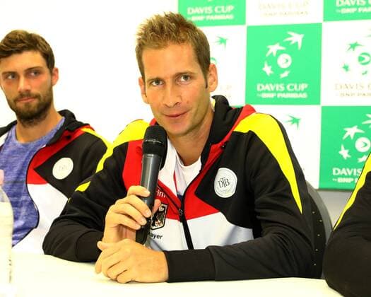Tennis, Herren, 2016, Davis Cup Relegation Deutschland - Polen, Pressekonferenz, Florian Mayer (Deutschland), 13.09.16,