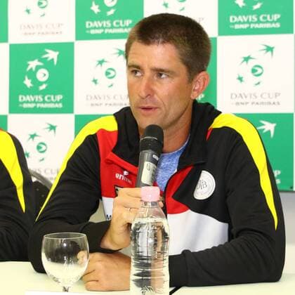 Tennis, Herren, 2016, Davis Cup Relegation Deutschland - Polen, Pressekonferenz, Teamkapitän Michael Kohlmann (Deutschland), 13.09.16,