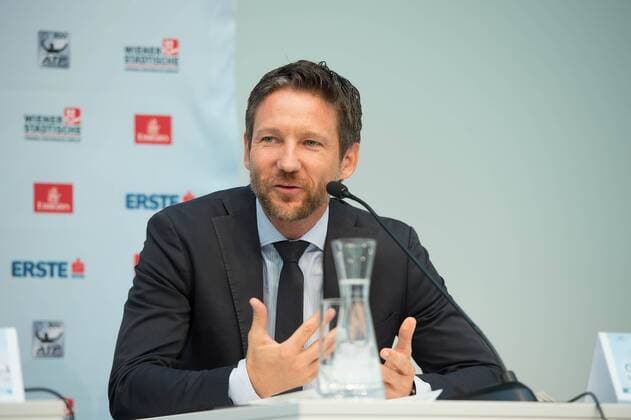 TENNIS - ATP Tennis Herren Erste Bank Open 2016 VIENNA,AUSTRIA,14.SEP.16 - TENNIS - ATP World Tour, Erste Bank Open, press conference PK Pressekonferenz Image shows Thomas Schaufler (Erste Bank). GEPAxpictures xM.xHoermandinger