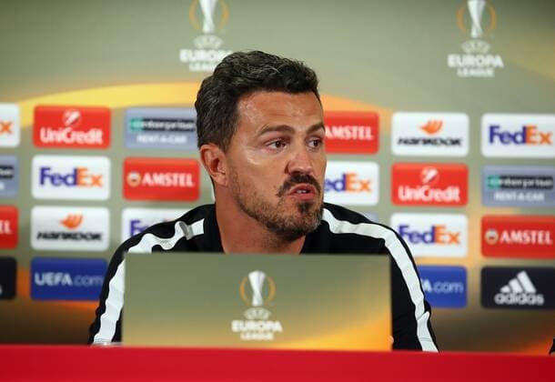 SOCCER - EL, RBS vs Krasnodar, preview SALZBURG,AUSTRIA,14.SEP.16 - SOCCER - UEFA Europa League, Red Bull Salzburg vs FK Krasnodar, preview, press conference PK Pressekonferenz RBS. Image shows head coach Oscar Garcia (RBS). GEPAxpictures xFelixxRoittner