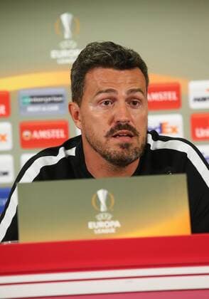 SOCCER - EL, RBS vs Krasnodar, preview SALZBURG,AUSTRIA,14.SEP.16 - SOCCER - UEFA Europa League, Red Bull Salzburg vs FK Krasnodar, preview, press conference PK Pressekonferenz RBS. Image shows head coach Oscar Garcia (RBS). GEPAxpictures xFelixxRoittner