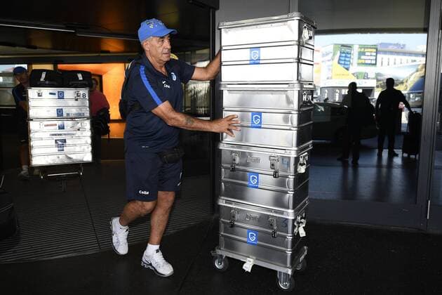 Genk s warehouseman Escolastico Moreno pictured after the arrival of Belgian first league soccer team Racing Genk in Vienna, Austria, Wednesday 14 September 2016. Tomorrow Genk is playing the first game of the group stage of the Europa League competition against Austrian club Rapid Wien, in the group F. YORICKxJANSENS  x04931119x