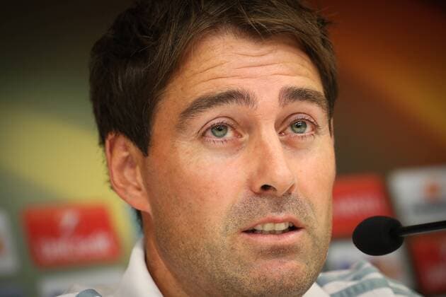 Anderlecht s head coach Rene Weiler pictured during a press conference PK Pressekonferenz of Belgian first league soccer team RSC Anderlecht, Wednesday 14 September 2016. Tomorrow Anderlecht is playing the first game of the group stage of the Europa League competition against Azerbaidjan club FK Gabala, in the group C. VIRGINIExLEFOUR  x04931130x