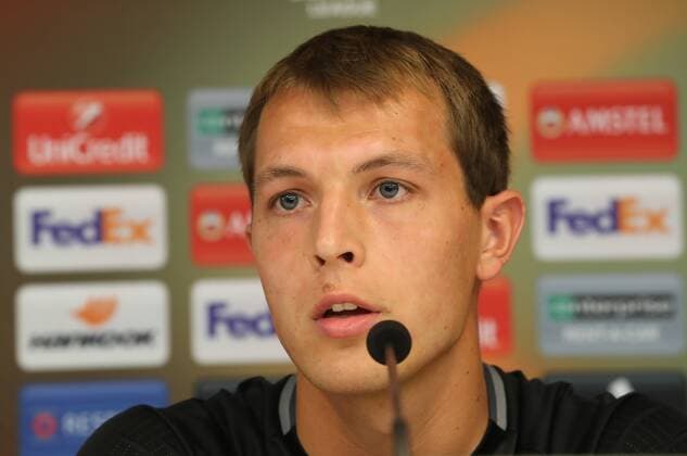 Anderlecht s goalkeeper Davy Roef pictured during a press conference PK Pressekonferenz of Belgian first league soccer team RSC Anderlecht, Wednesday 14 September 2016. Tomorrow Anderlecht is playing the first game of the group stage of the Europa League competition against Azerbaidjan club FK Gabala, in the group C. VIRGINIExLEFOUR  x04931134x