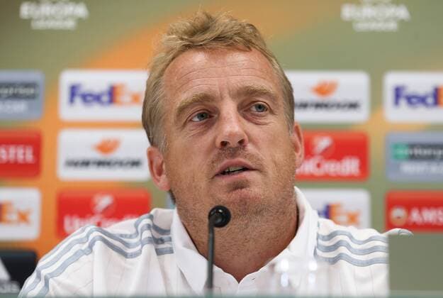 SOCCER - EL, Rapid vs Genk, preview VIENNA,AUSTRIA,14.SEP.16 - SOCCER - UEFA Europa League, SK Rapid Wien vs KRC Genk, preview, press conference PK Pressekonferenz Rapid. Image shows head coach Mike Bueskens (Rapid). Keywords: Wien Energie. GEPAxpictures xPhilippxBrem