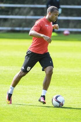 Standard s Matthieu Dossevi pictured during a training session of Belgian first league soccer team Standard de Liege in Liege, Wednesday 14 September 2016. Tomorrow Standard is playing the first game of the group stage of the Europa League competition against Spanish club Celta de Vigo, in the group G. NICOLASxLAMBERT  x04931271x