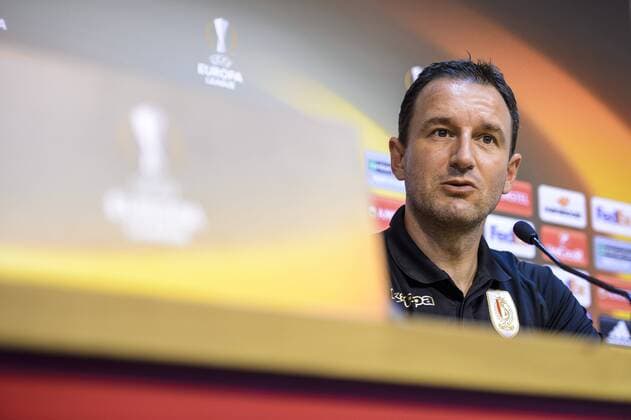 Standard s head coach Aleksandar Jankovic pictured during a press conference PK Pressekonferenz of Belgian first league soccer team Standard de Liege in Liege, Wednesday 14 September 2016. Tomorrow Standard is playing the first game of the group stage of the Europa League competition against Spanish club Celta de Vigo, in the group G. NICOLASxLAMBERT  x04931380x