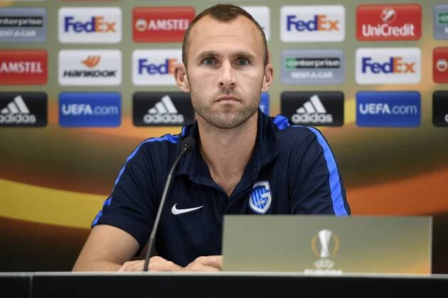 Genk s Thomas Buffel pictured during a press conference PK Pressekonferenz of Belgian first league soccer team KRC Genk in Vienna, Austria, Wednesday 14 September 2016. Tomorrow Genk is playing the first game of the group stage of the Europa League competition against Austrian club Rapid Wien, in the group F. YORICKxJANSENS  x04931451x