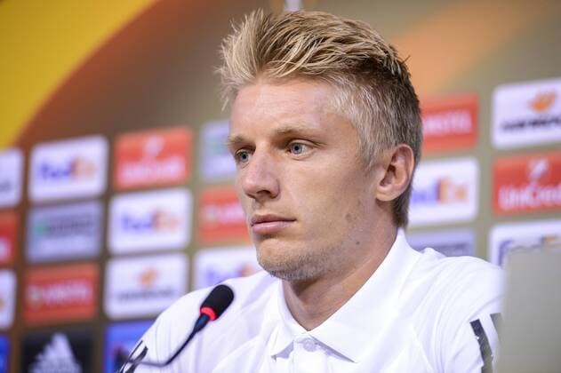 Celta s midfielder Daniel Wass pictured during an press conference PK Pressekonferenz of Spanish club Celta de Vigo in Liege, Wednesday 14 September 2016. Tomorrow Standard is playing the first game of the group stage of the Europa League competition against Spanish club Celta de Vigo, in the group G. NICOLASxLAMBERT  x04931611x