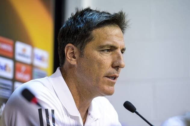 Celta s head coach Italian Eduardo Berizzo pictured during an press conference PK Pressekonferenz of Spanish club Celta de Vigo in Liege, Wednesday 14 September 2016. Tomorrow Standard is playing the first game of the group stage of the Europa League competition against Spanish club Celta de Vigo, in the group G. NICOLASxLAMBERT  x04931621x