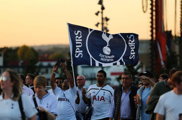 14.09.2016. Wembley Stadium, London, England. UEFA Champions League Football. Tottenham Hotspur versus Monaco. Tottenham fans make their way up Wembley Stadium Way where Spurs will play all of their Champions League matches this season due to stadium redevelopment xMarkxKertonx  ActionPlus11789426