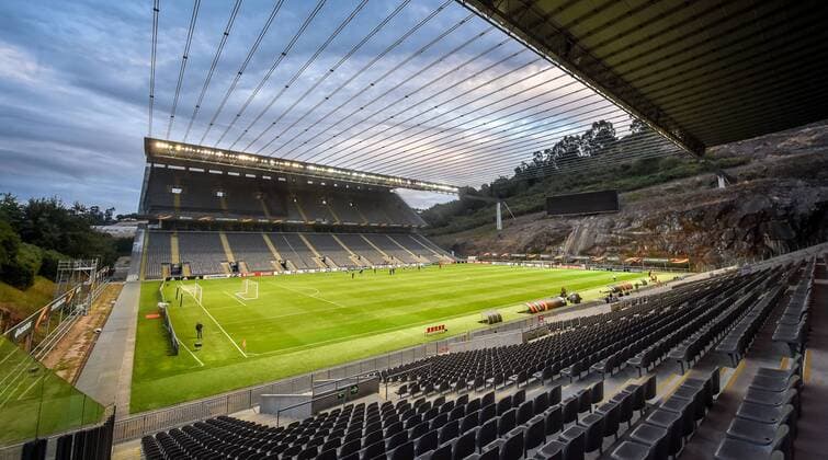 Illustration picture shows the Estadio Municipal de Braga stadium during a training session of Belgian first league soccer team KAA Gent in Braga in Portugal, Wednesday 14 September 2016. Tomorrow Gent is playing the first game of the group stage of the Europa League competition against Portugese club SC Braga, in the group H. LUCxCLAESSEN  x04931676x