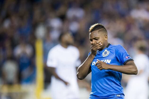 Club s Jose Izquierdo reacts during a game of the first day of the group stage of the UEFA Champions League competition between Belgian first division soccer team Club Brugge KV and English club Leicester City F.C. in the group G in Brugge, Wednesday 14 September 2016. JASPERxJACOBS  x04931691x
