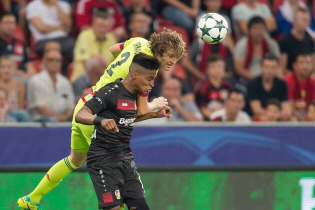 Leverkusen, Germany 14.09.2016, UEFA Champions League - 2016 17 Season, Group E - Matchday 1, Bayer 04 Leverkusen - ZSKA Moskau, Mario Fernandes (ZSK) gegen Wendell (Leverkusen) ( DeFodi001