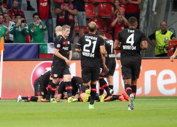 14.09.2016, xovx, Fussball UEFA Champions League, Bayer 04 Leverkusen - ZSKA Moskau, emspor , Jubel nach dem Tor zum 2:0 durch Hakan Calhanoglu (Bayer 04 Leverkusen), Aktion. Leverkusen