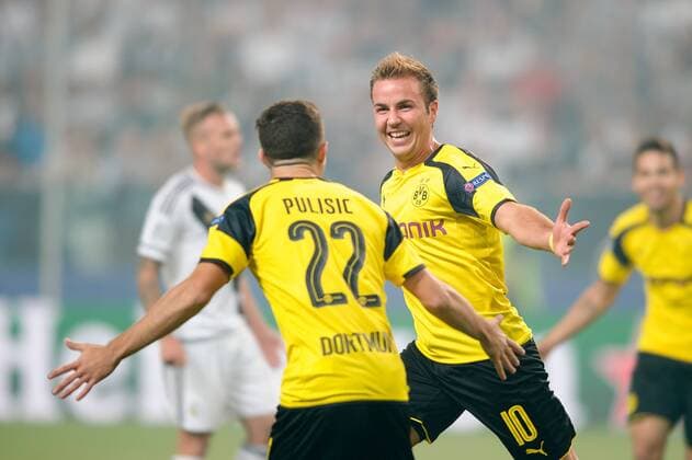 Fußball, CL, Legia Warschau - Borussia Dortmund FUSSBALL CHAMPIONS LEAGUE 2016 2017 LEGIA WARSCHAU - BVB BORUSSIA DORTMUND Tor Jubel 1-0 Mario Goetze Gotze  20160914_PF_PA010