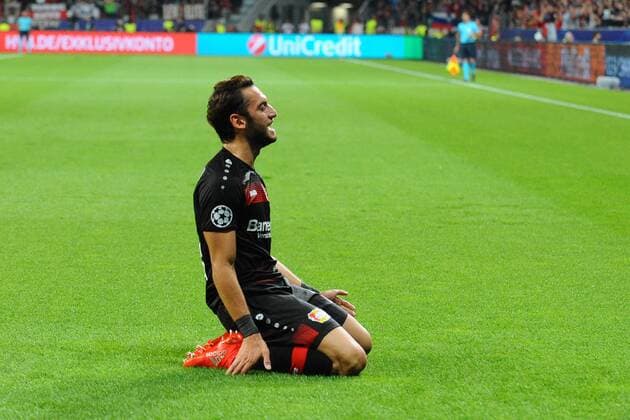 GER, Bayer Leverkusen (GER) vs ZSKA Moskau (RUS) 14.09.2016, BayArena, Leverkusen, Gruppe E, GER, Bayer Leverkusen (GER) vs ZSKA Moskau (RUS), im Bild Torjubel zum 2:0 durch Hakan Calhanoglu ( Leverkusen 10 ) Foto © nordphoto Treese nordphotoxTreese