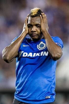Club s Jose Izquierdo reacts during a game of the first day of the group stage of the UEFA Champions League competition between Belgian first division soccer team Club Brugge KV and English club Leicester City F.C. in the group G in Brugge, Wednesday 14 September 2016. JASPERxJACOBS  x04931813x