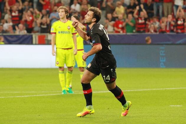 Torjubel ueber das Tor zum 1:0 durch Admir Mehmedi ( 14, Bayer 04 Leverkusen), Bayer 04 Leverkusen vs. ZSKA Moskau, Fussball, Champions League, 14.09.2016, Leverkusen Copyright: xDeutzmannx xEibner-Pressefotox EP_cdn