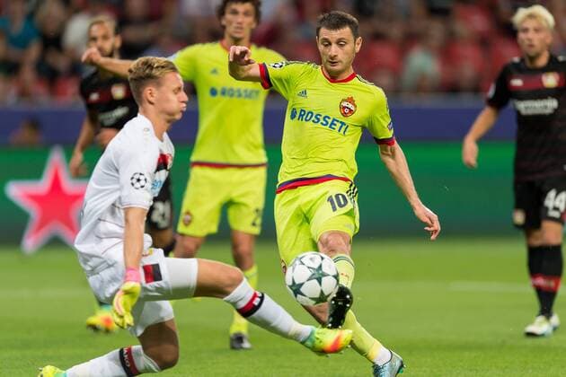 Leverkusen, Germany 14.09.2016, UEFA Champions League - 2016 17 Season, Group E - Matchday 1, Bayer 04 Leverkusen - ZSKA Moskau, TOR zum 2:1 durch Alan Dzagoev (ZSK) ( DeFodi001