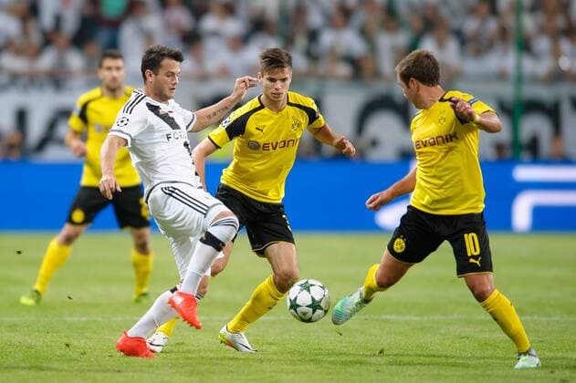 Fußball, CL, Legia Warschau - Borussia Dortmund FUSSBALL CHAMPIONS LEAGUE 2016 2017 LEGIA WARSCHAU - BVB BORUSSIA DORTMUND Valeri Kazaishvili Torjubel  20160914_PF_PA028