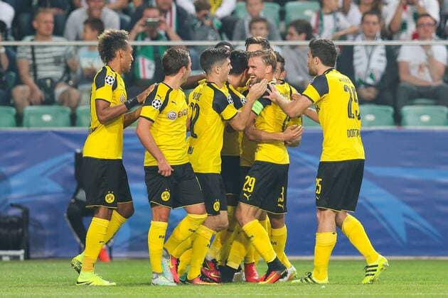 Fußball, CL, Legia Warschau - Borussia Dortmund FUSSBALL CHAMPIONS LEAGUE 2016 2017 LEGIA WARSCHAU - BVB BORUSSIA DORTMUND Marc Bartra (Borussia) gol bramka Jubel  20160914toja36