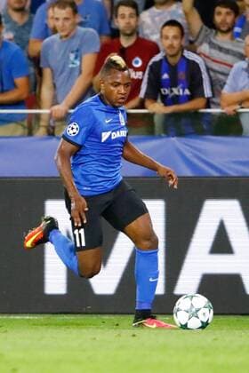 Club s Jose Izquierdo pictured in action during a game of the first day of the group stage of the UEFA Champions League competition between Belgian first division soccer team Club Brugge KV and English club Leicester City F.C. in the group G in Brugge, Wednesday 14 September 2016. KURTxDESPLENTER  x04931859x