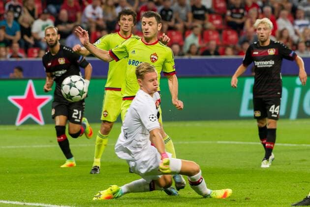 Leverkusen, Germany 14.09.2016, UEFA Champions League - 2016 17 Season, Group E - Matchday 1, Bayer 04 Leverkusen - ZSKA Moskau, TOR zum 2:1 durch Alan Dzagoev (ZSK) ( DeFodi001
