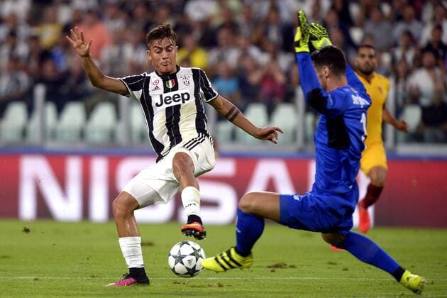 Paulo Dybala Juventus, Sergio Rico Sevilla Fußball, Champions League Juventus Turin - FC Sevilla filippoxalfero