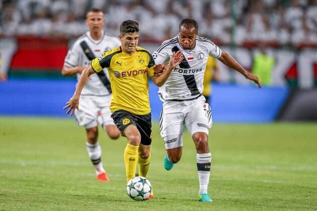 14.09.2016 Warschau - Fussball, Champions League, Legia Warschau vs. Borussia Dortmund: CHRISTIAN PULISIC VADIS ODJIDJA OFOE  20160914FNDN030