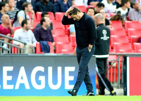 14.09.2016. Wembley Stadium, London, England. UEFA Champions League Football. Tottenham Hotspur versus Monaco. Tottenham Hotspur Manager Mauricio Pochettino looks dejected as his team lose possession xMarkxKertonx  ActionPlus11789569