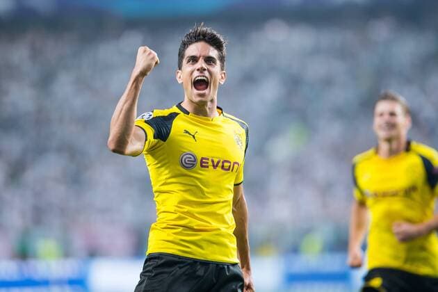 FuÃŸball, CL, Legia Warschau - Borussia Dortmund 14.09.2016. Warsaw, Poland, UEFA Champions League football. Legia Warsaw versus Borrusia Dortmund. Marc Bartra (Borussia Dortmund), celebrates his goal xLukaszxSkwiotx  ActionPlus11789684