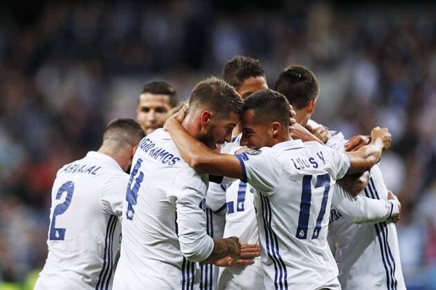 Fußball, CL, Real Madrid - Sporting Lissabon Real Madrid team group Mannschaftsbild Totale (Real), SEPTEMBER 14, 2016 - Football Soccer : UEFA Champions League Group F match between Real Madrid 2-1 Sporting Clube de Portugal at Estadio Santiago Bernabeu in Madrid, Spain. Noxthirdxpartyxsales  (oqma020271)