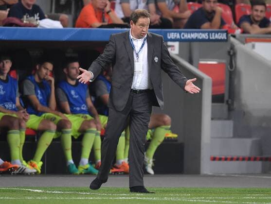 14.09.2016, Fussball Champions League 2016 17, Vorrunde, 1. Spieltag, Bayer 04 Leverkusen - ZSKA Moskau 2:2, Trainer Leonid Slutski (ZSKA Moskau)