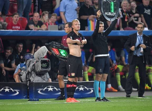 14.09.2016, Fussball Champions League 2016 17, Vorrunde, 1. Spieltag, Bayer 04 Leverkusen - ZSKA Moskau 2:2, Joel Pohjanpalo (Bayer 04 Leverkusen) wird eingewechselt