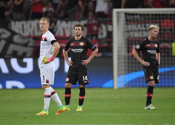 14.09.2016, Fussball Champions League 2016 17, Vorrunde, 1. Spieltag, Bayer 04 Leverkusen - ZSKA Moskau 2:2, v.li., Torwart Bernd Leno (Bayer 04 Leverkusen), Admir Mehmedi (Bayer 04 Leverkusen), Kevin Kampl (Bayer 04 Leverkusen)