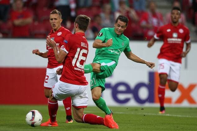 UEFA Europa League, 1. FSV Mainz 05 - AS St. Etienne, 1. Spieltag, Gruppenphase, Gruppe C, Saison 2016 2017 , 15.09.2016 in Mainz (GER), xmdx, Romain HAMOUMA (21, St. Etienne) vergibt torchance 1. FSV Mainz 05 - AS St. Etienne